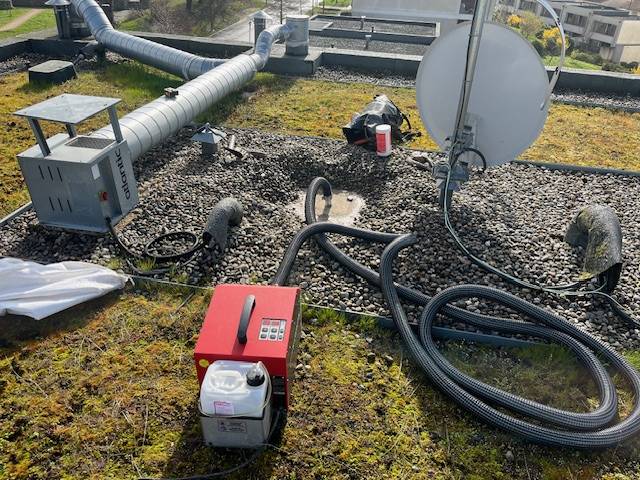 Injection du fumigène dans le complexe.